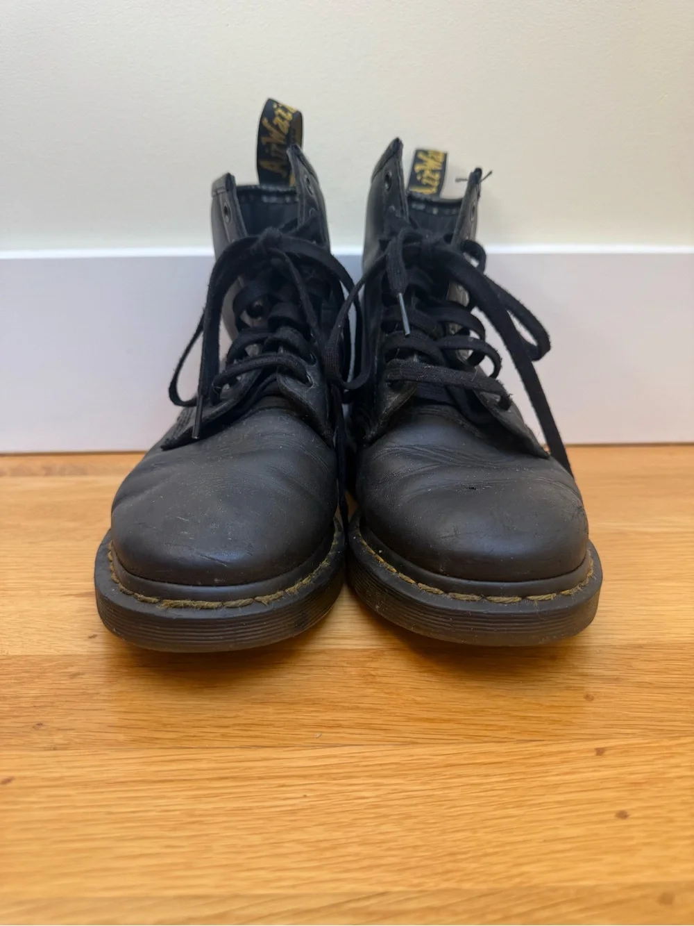 Dr. Martens 1460 Black Leather Lace-Up Boots, size 39/8